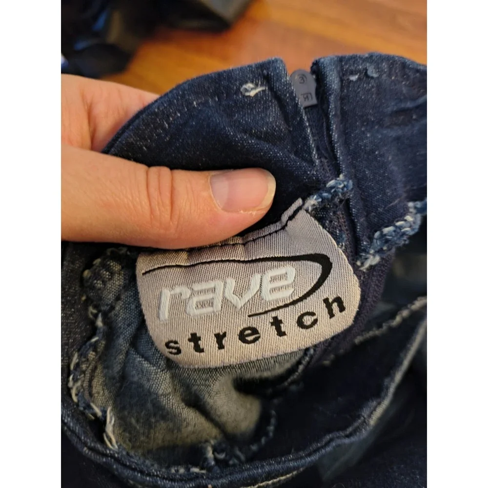 Rave Stretch Denim Patchwork Maxi Skirt XL - Picture 12 of 13